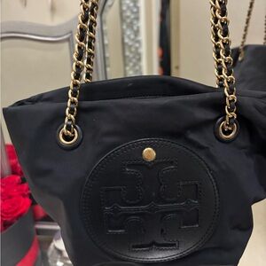 Tory Burch Black Bag with Gold Chain